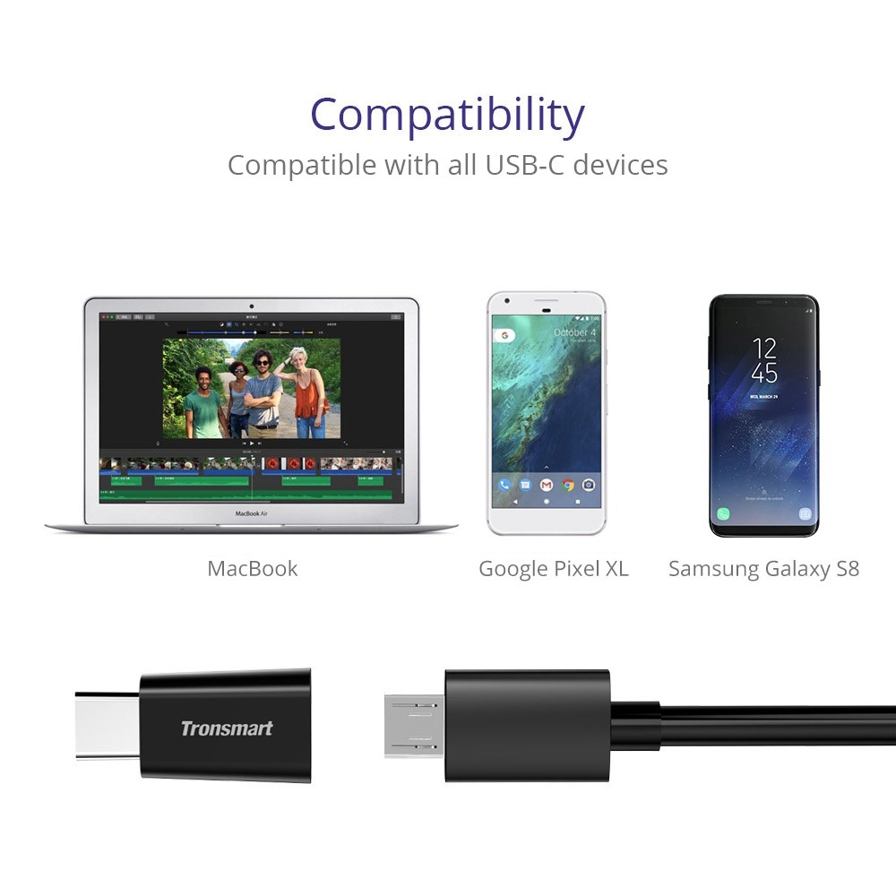 CTMF Micro USB Female 2.0 to USB-C Male Adapter