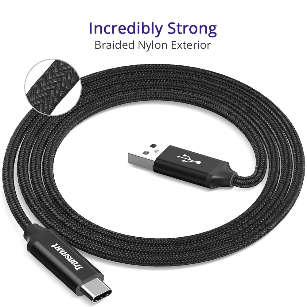 Braided 6 Ft. USB Cable with USB-C to USB-C Connector – ToughTested