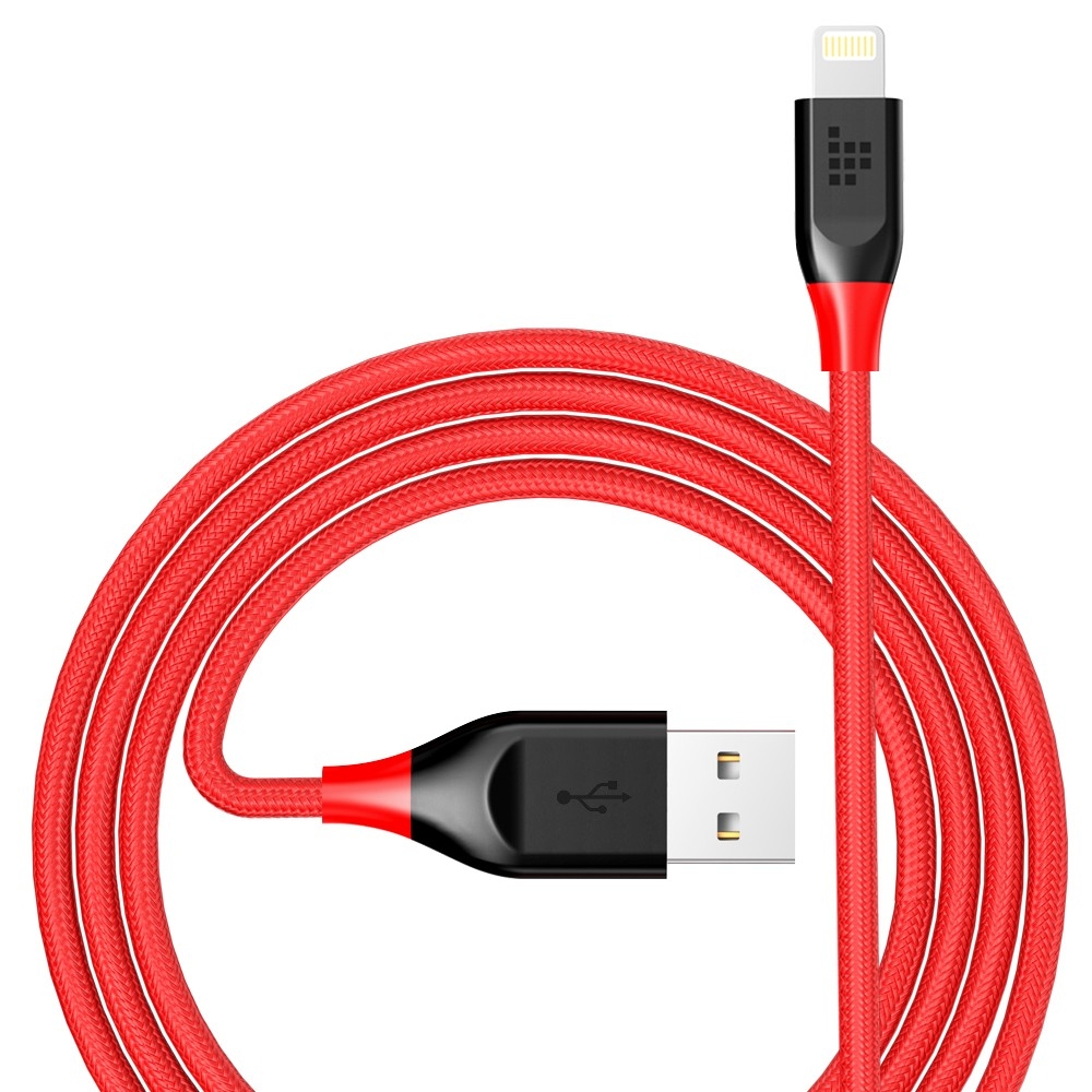 Câble Lightning en nylon 2M Rouge – Mobility on Board