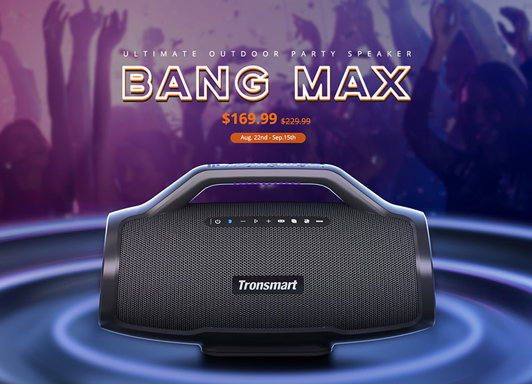 Tronsmart Bang Max Speaker 130W Party Speaker with 3 Way Sound System, Sync  Up 100+ Speakers, APP Control, Guitar/Mic Input - AliExpress